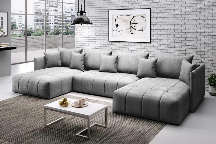 DAVOS rozkládací sedací souprava ve tvaru U s úložným prostorem