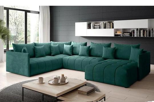 DAVOS BIS rozkládací sedací souprava ve tvaru U s úložným prostorem